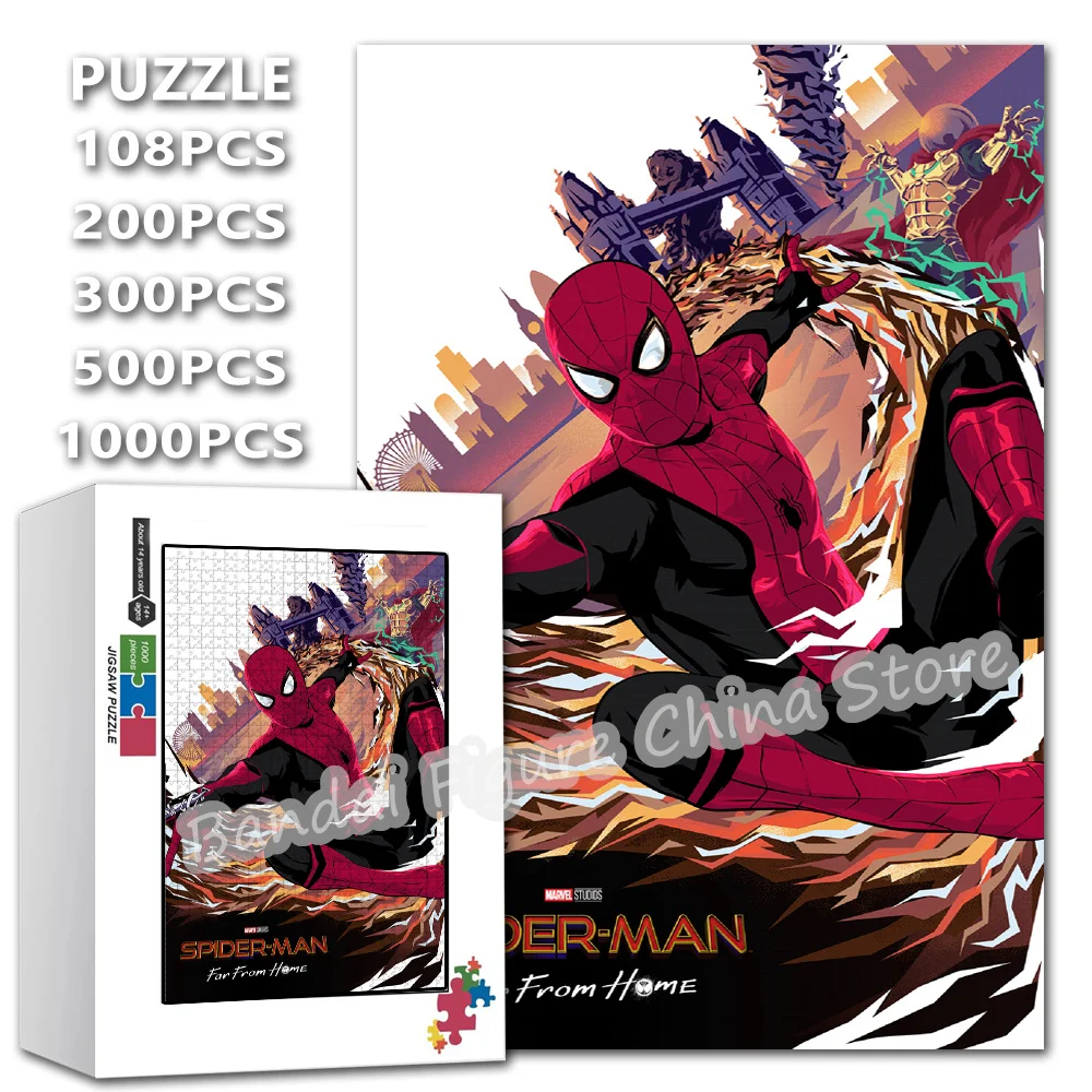 

Пазл «Человек-паук: Вдали от дома» 108/200/300/500/1000/1500 деталей, головоломка по мотивам фильмов о супергероях, развивающая игрушка для снятия стресса