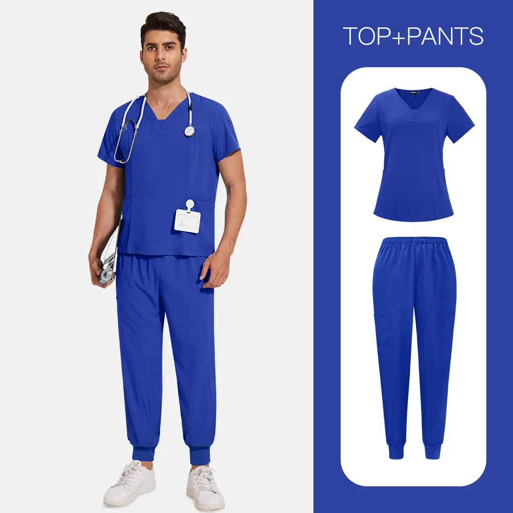 

Hospital Medical Uniforms Men Woman Scrubs Sets Surgical Gowns Nurses Doctors Dental Clinic Beauty Salon Spa Workwear Clothes