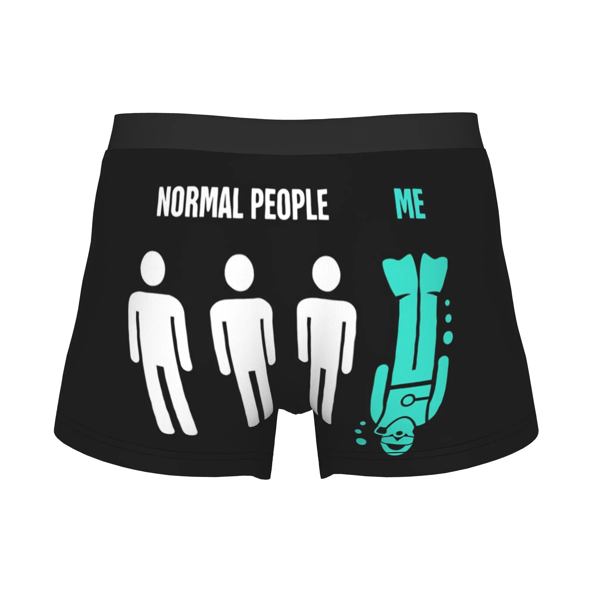 Normal People Scuba Diving Underwear Men Print Dive Divers Boxer Briefs Shorts Panties Breathable Underpants