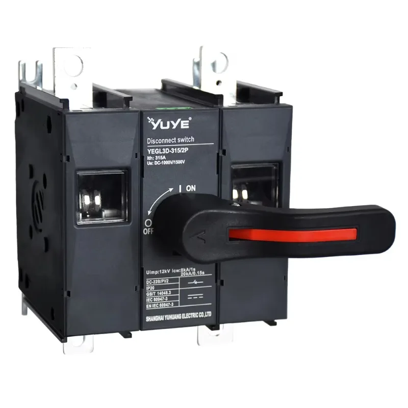 

YUYE/123 DC Isolation Isolator Switch Load Breaker 1500V 630A 315A DC Switch-Disconnectors for Low Voltage