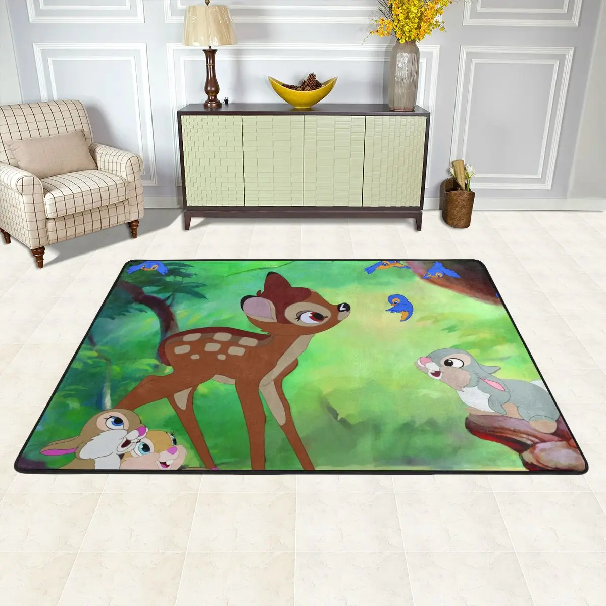 Disney Bambi And Friend Floor Carpets For Living Room Bedroom Home Decor Carpet Velvet Soft  Anti Slip Floor Mat Home Decoration