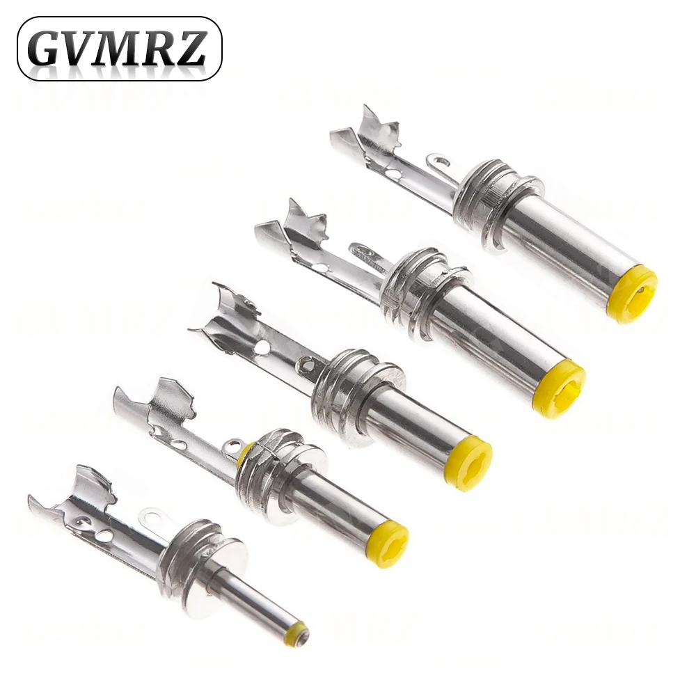 5 قطعة 5.5X2.5 مللي متر 5.5*2.1 مللي متر 4.8*1.7 مللي متر تيار مستمر السلطة جاك ذكر التوصيل موصل معدني محول مع الرأس الأصفر 4.0*1.7 2.5*0.7 مللي متر