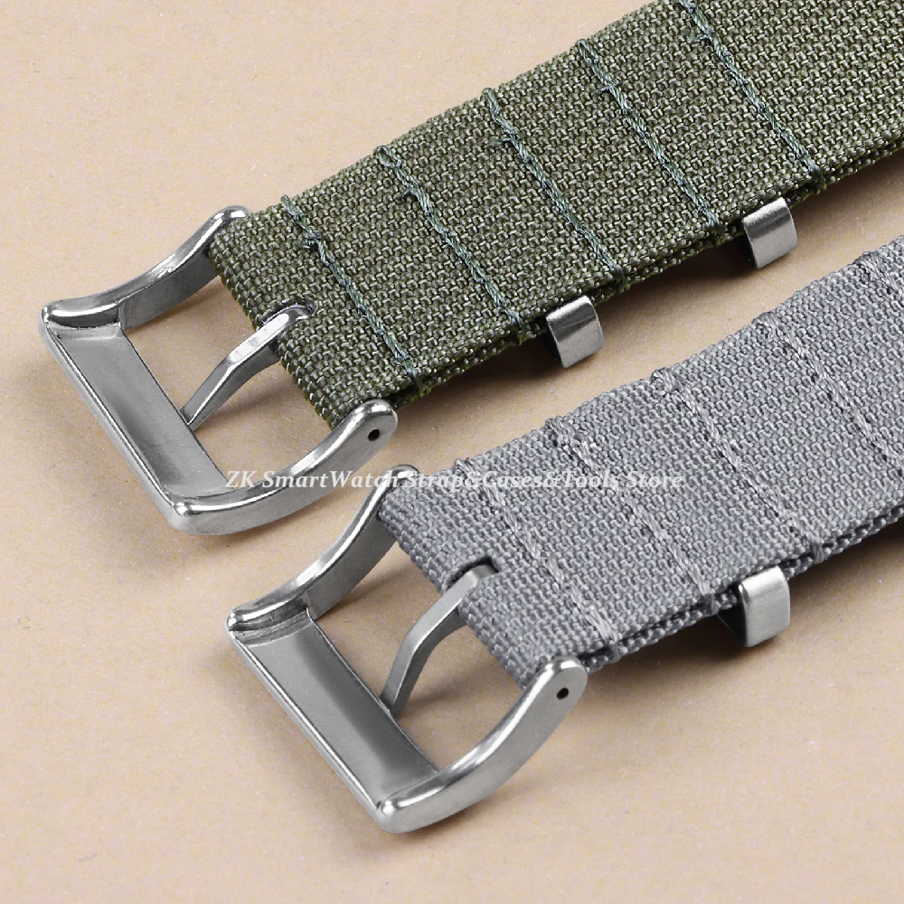 Ribbed Watch Strap 18mm 20mm 22mm for Omega Military Weave Sport Bracelet Belt with Clasp Fabric Replacement Wristband Men Women - view 6
