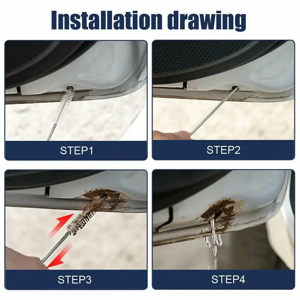 Removedor de obstrucciones de agujero de drenaje de coche, cepillo de limpieza de dragado para el hogar, tubo de drenaje de refrigerador, tubo de drenaje de techo solar de coche, 150CM