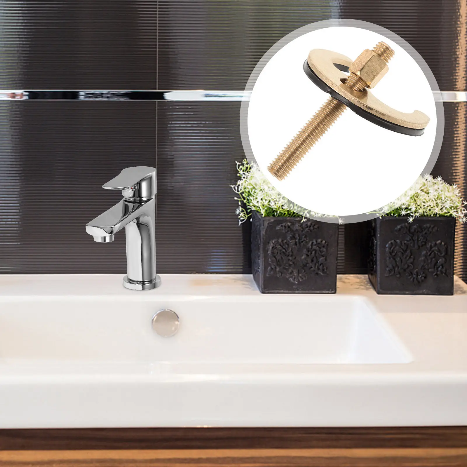 

1Set Faucet Installation Kit Metal Faucet Fixing Tool Kitchen Sink Tap Horseshoe Fastening Washer Repair Tap Fixing Tool