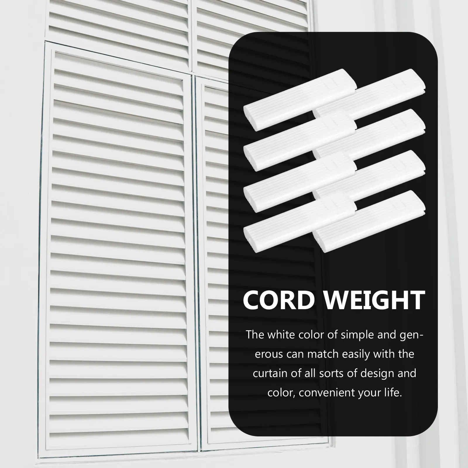 Premium White Blind Wand Handle Lightweight Pom Material Cord Tensioner Smooth Operation Simple Design Vertical Blinds