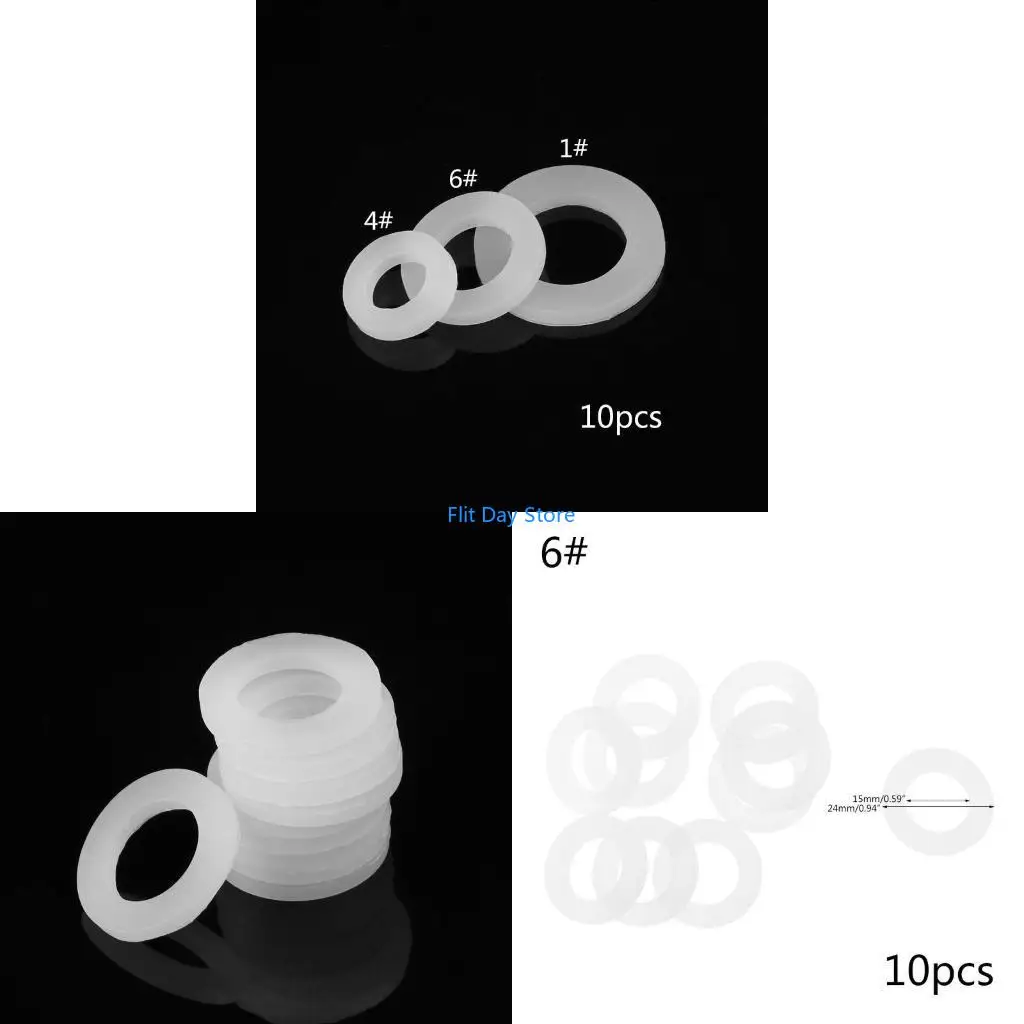 F92C 10pcs Bellows Pipe Seal Rings Hose Washers Water Silicone Gasket 1/2