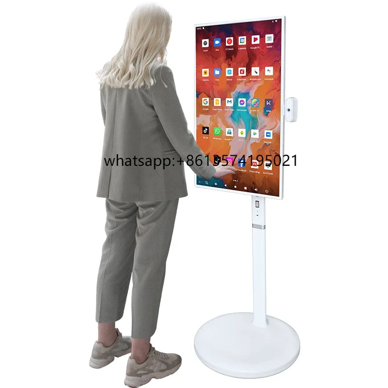 

THot Selling 32 Inch Battery Power Android 12 Stand Touch Screen Live Room Smart Tv