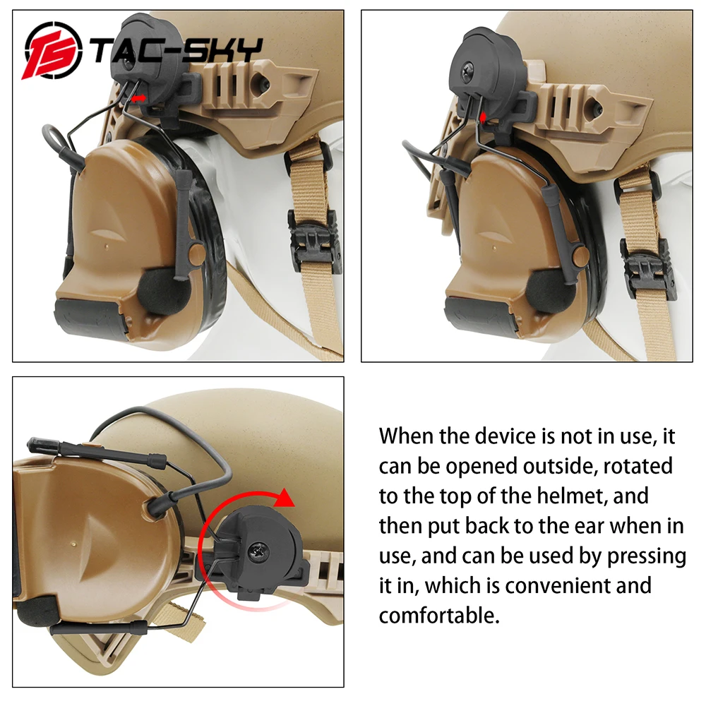 TAC-SKY التكتيكية سماعة خوذة محول تركيب ل ويندي TW نمط خوذة EX 3.0 سلسلة القضبان ل كومتا II III سماعة BK #6