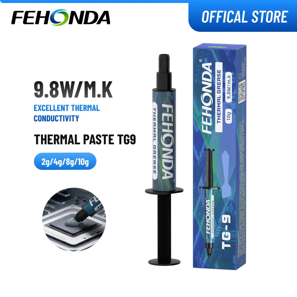FEHONDA TG-9 9.8W/mk Thermal Paste for PS4 CPU Thermal Grease High Quailty High Performance Thermal Compound Paste for Gpu Xbox