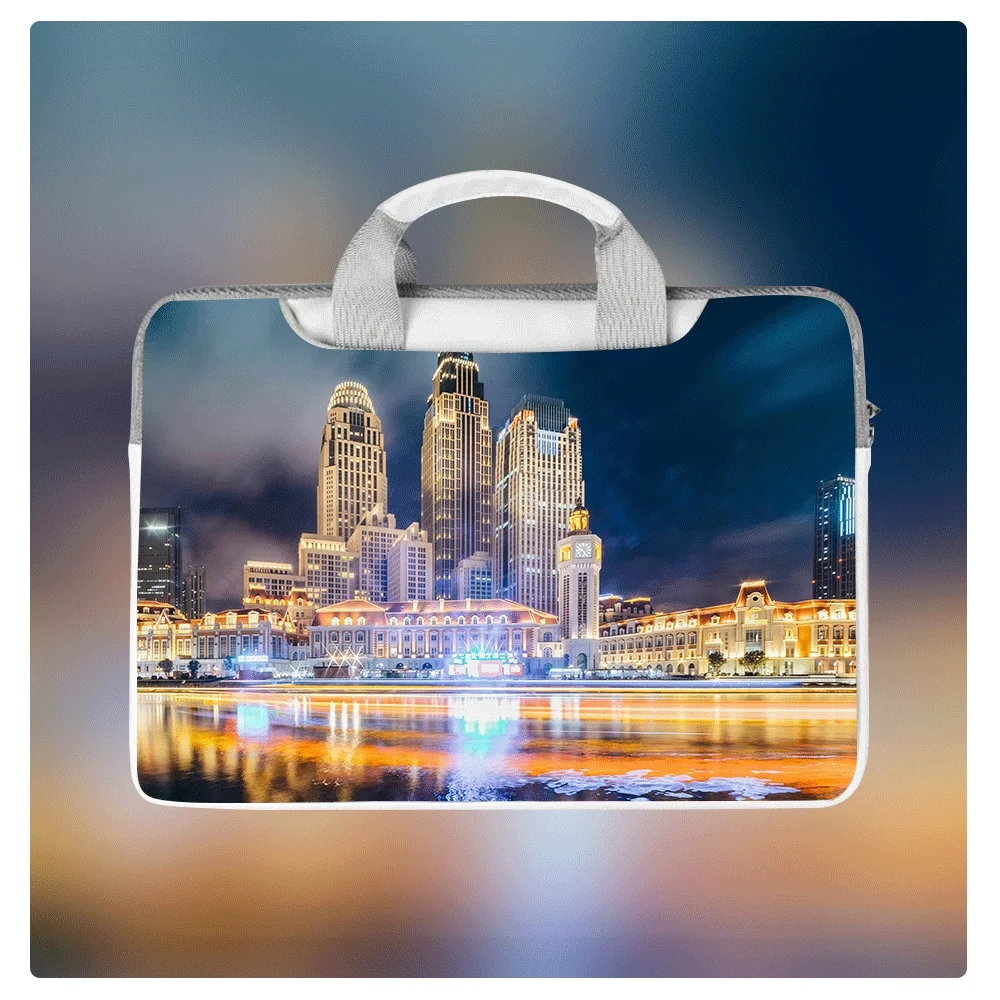 

Чехол для ноутбука с узором «Ночной пейзаж» 13, 14, 15, 16 дюймов, вместительная сумка для компьютера, наплечная сумка-мессенджер, подарок для студентов
