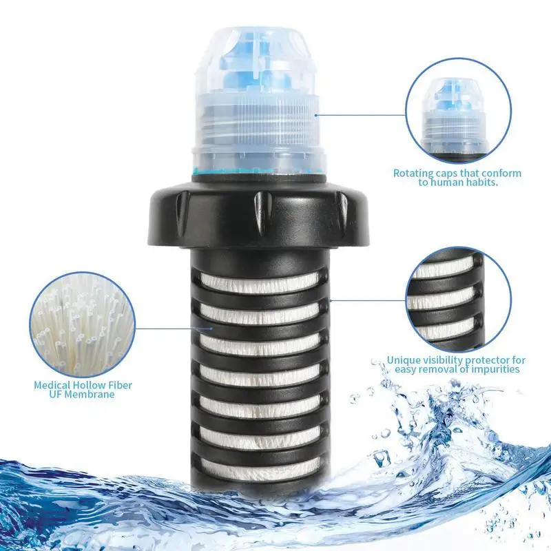 Outdoor Water Purifying Survival Water Filter Bottle for Drinking Water Purifier for Backpacking Emergency Water Filtering Tool