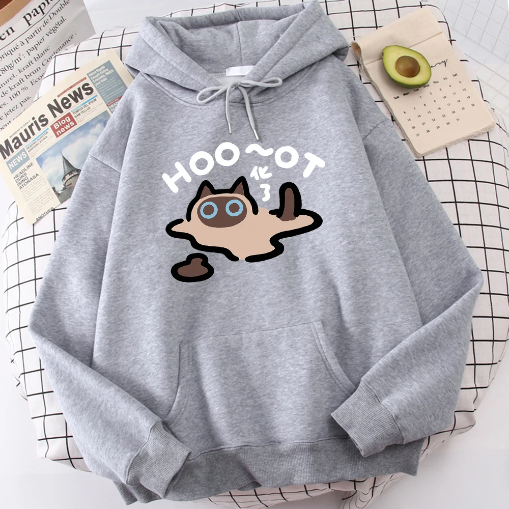 The Cartoon Cat Has Been Heated Into Water Men\'S Sweatshirts Casual Originality Hoodies Pleasure Motionhoody Home Popular Tops