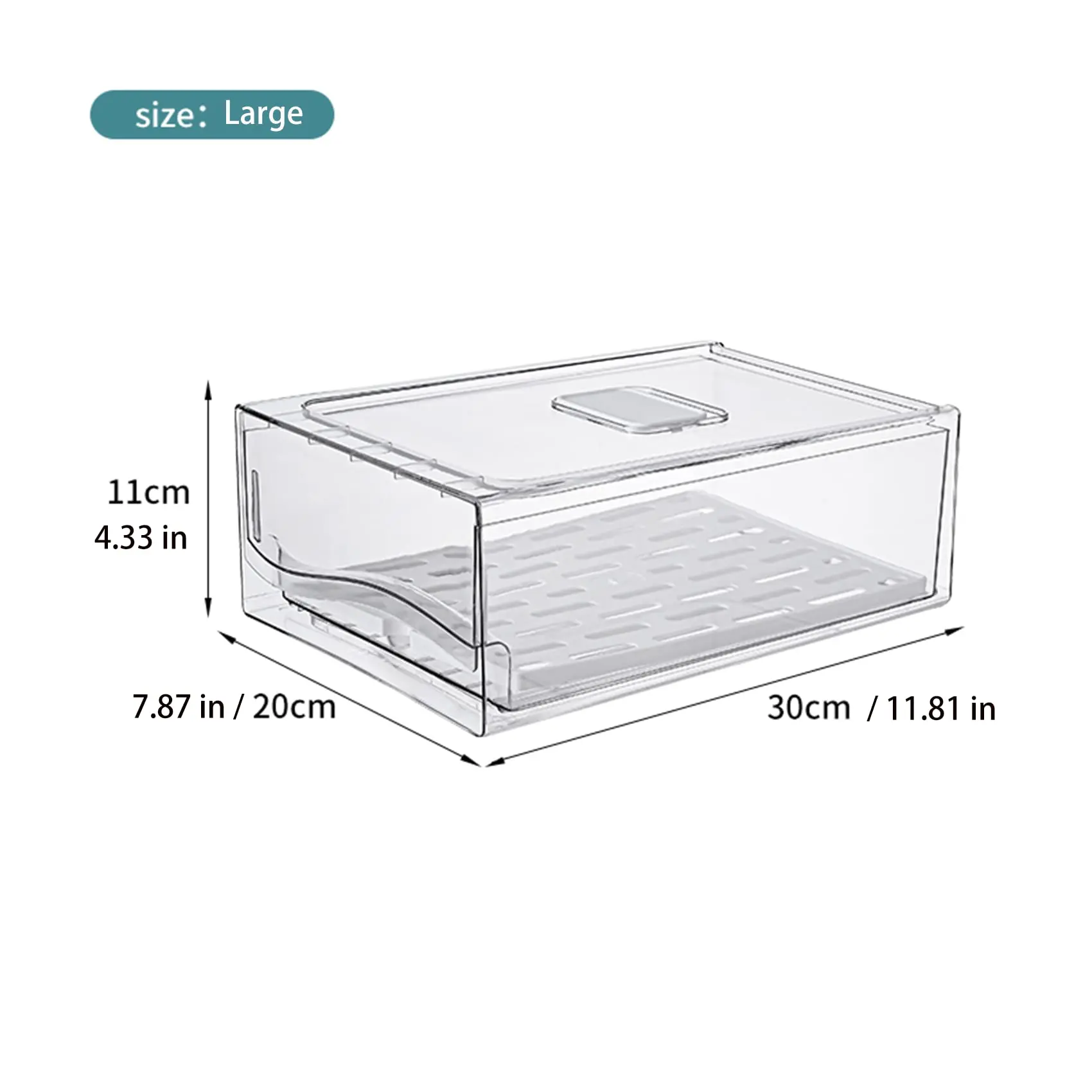 Fridge Organizer, Stackable Refrigerator Organizer Bins Reusable Food Storage Containers Fridge Drawer Organizer in Home Kitchen