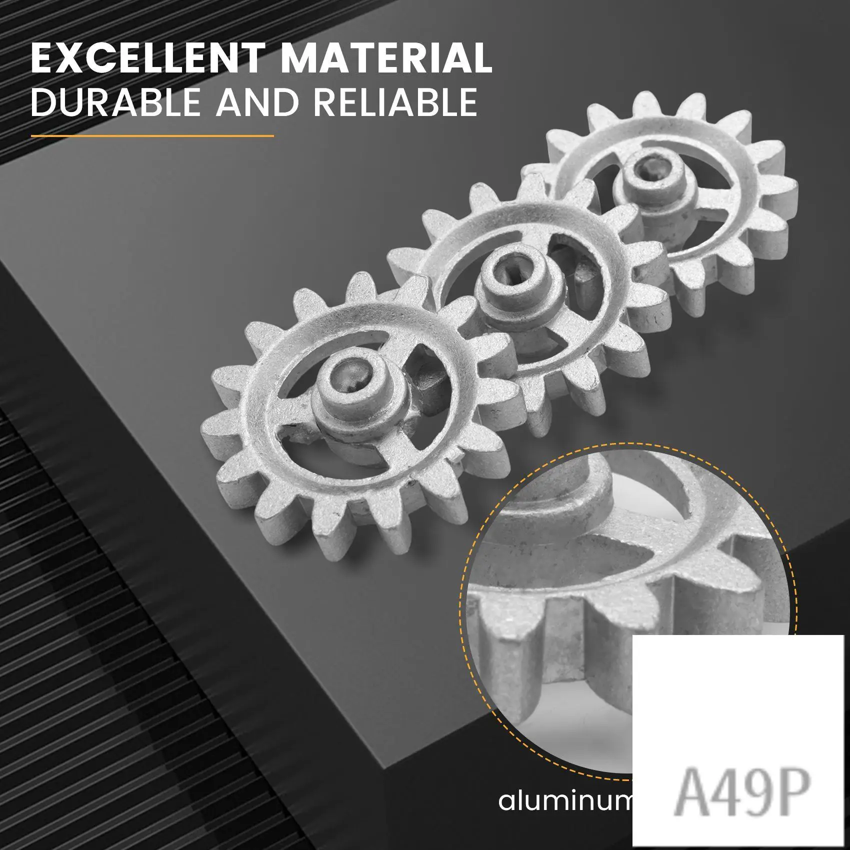 

P4-Durable Gear Heat Resistant Accessories Barbecue Frame Gear DIY Parts Automatic Revolving Mini Hardware Wheel Aluminum