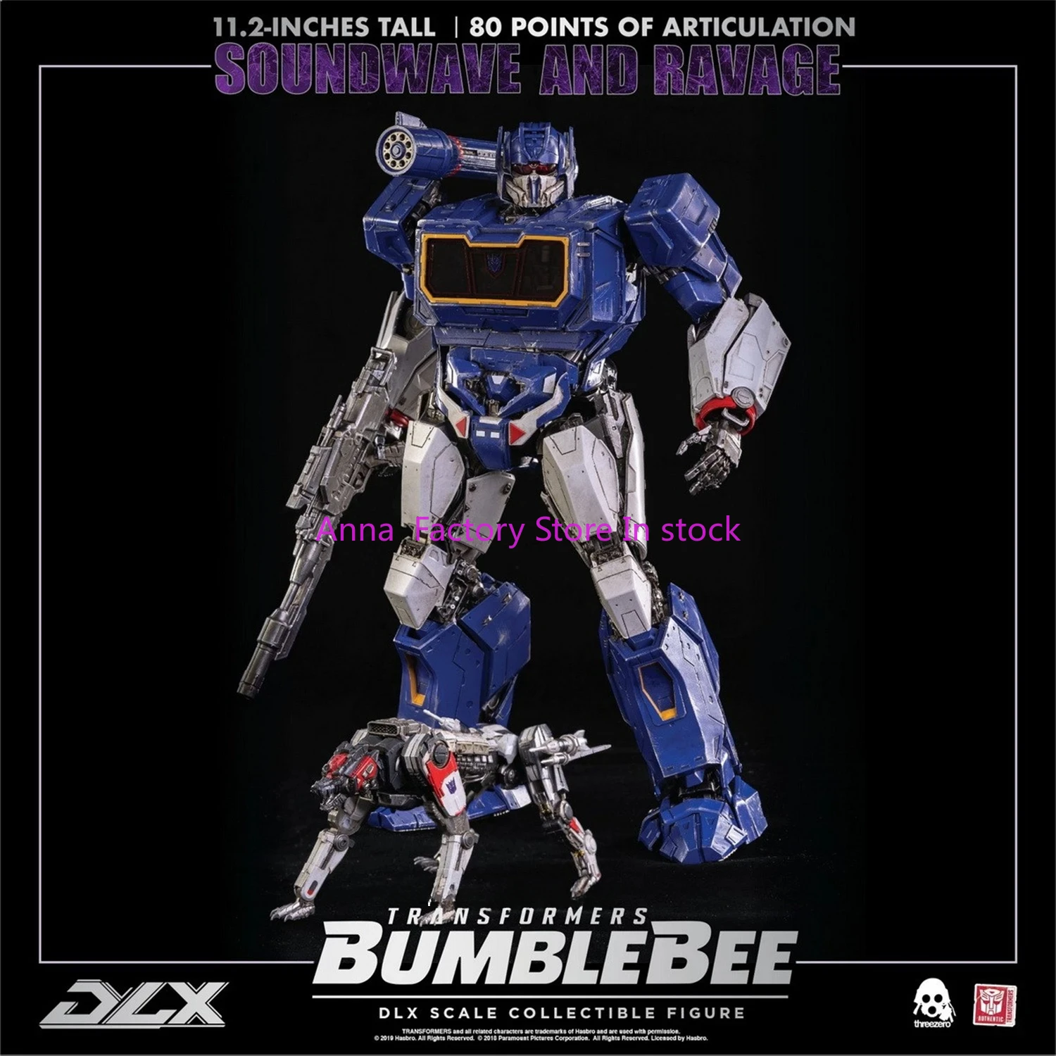 In Stock High Quality ThreeZero Transformation DLX Soundwave 80 Articulated Action Figure with Box 3A G1 MDLX