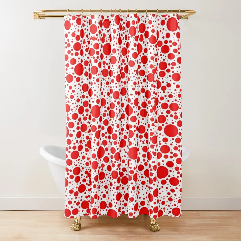 

red polka dots design pattern Shower Curtain For The Bathroom Bathroom Accessorys Curtain