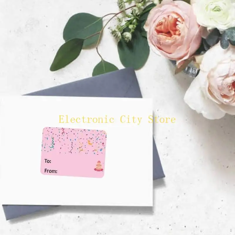 300Pcs Adhesive Wrapping Label 50x38mm Birthday Name Sticker for Scrapbooking Envelopes Candy Bag Wrapping Decoration HU8D