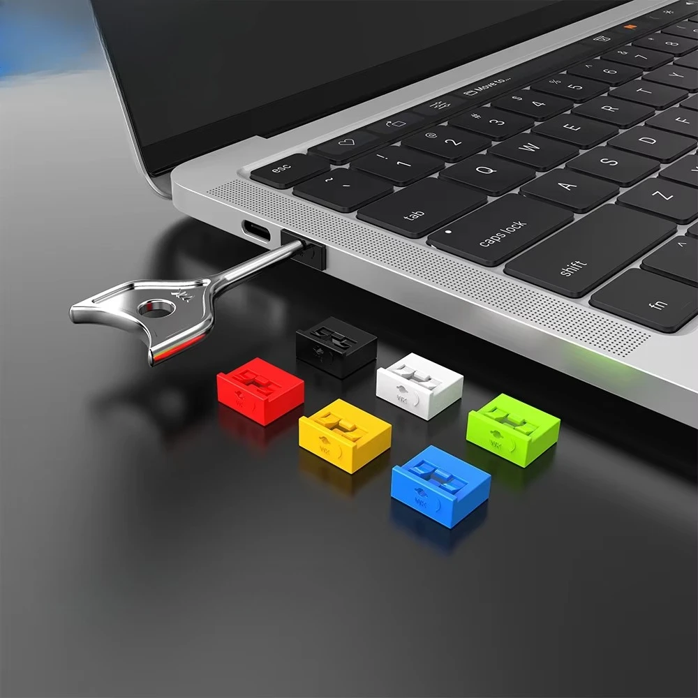 

USB port lock, USB port blocker, USB Type A port blocker with key, office supplies 100pcs