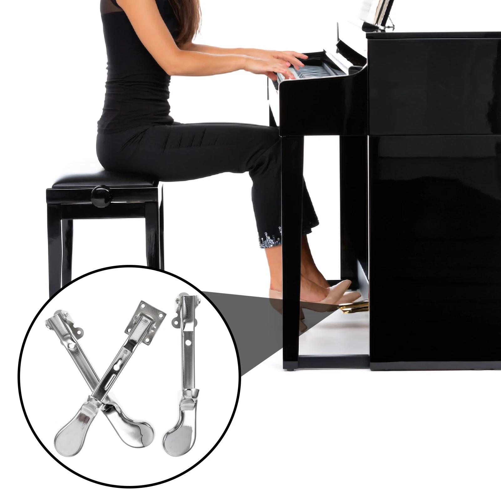 

3 Pcs Piano Footsteps Accessories Replacement Sturdy Pedals Digital Sustain Upright Parts Alloy Keyboard Durability