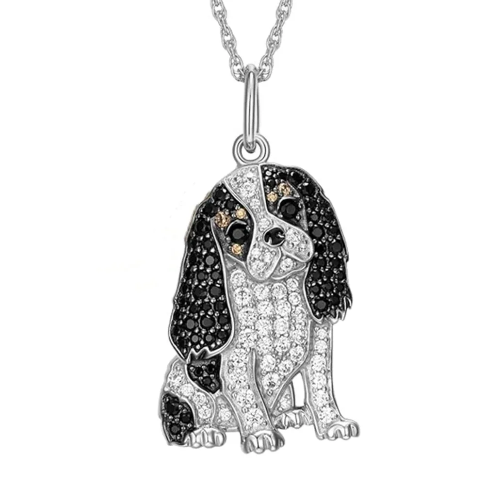 Jewelry Gift French Bulldog Beagle Pendant Shiba Inu Rhinestone Pet Puppy Necklace Animal Poodle Dog Necklace Memorial Gift