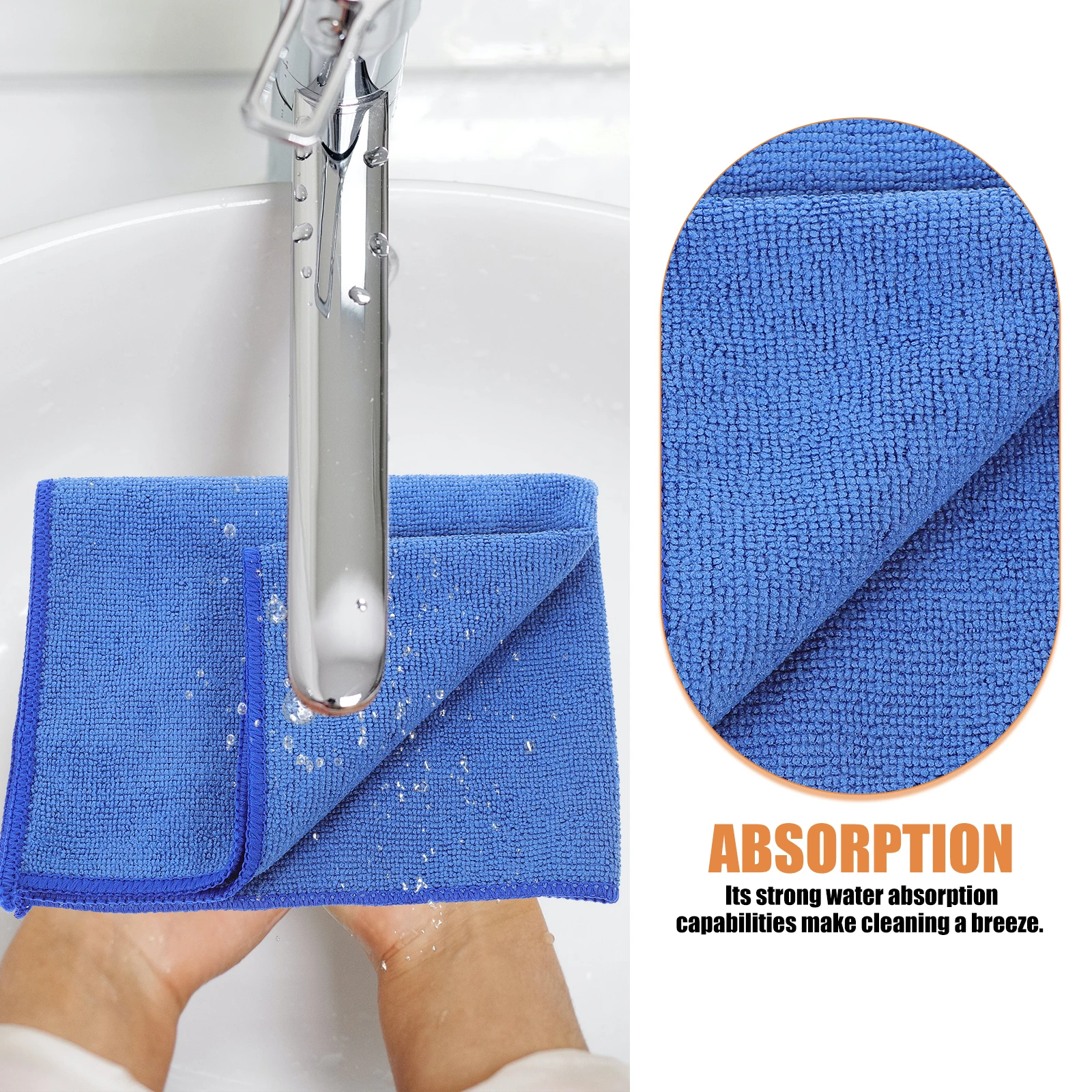 

8 Pcs Microfiber Cloth Car Cleaning Reusable Kitchen Towels Dish Cloths for Washing up Washcloths
