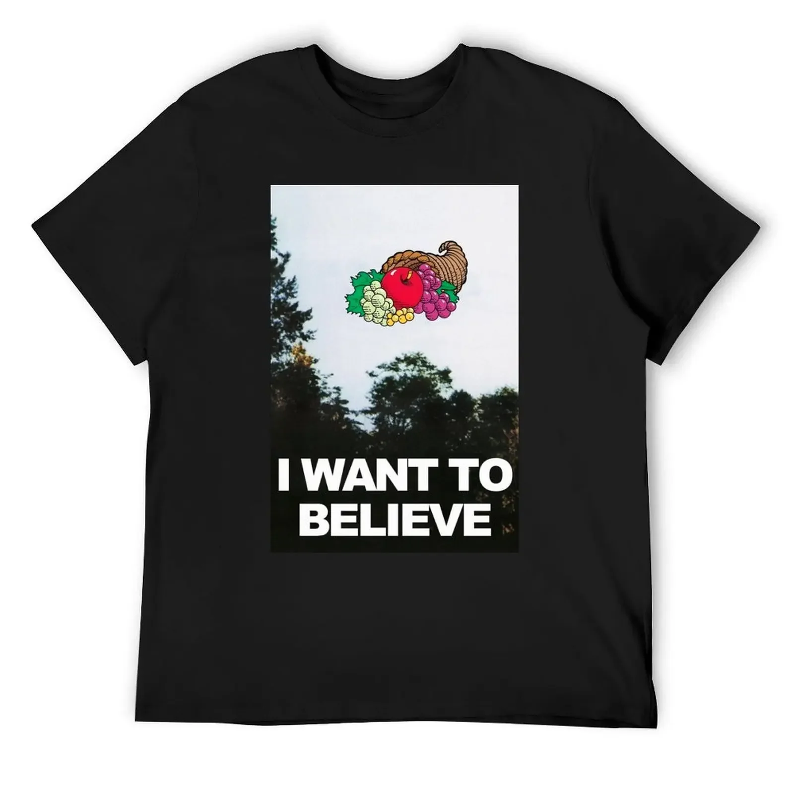 I Want To Believe- Cornucopia- Fruit of the Loom- Mandela Effect-X-Files T-Shirt anime stuff anime tshirt clothing for men