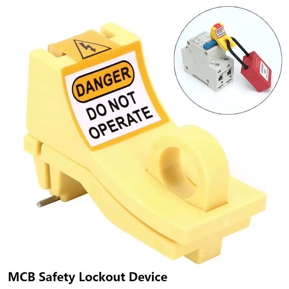 1Pcs Nylon Circuit Breaker Lockout Device Yellow Compact Mechanical Design Miniature Circuit Breaker Safety Lockout Outward Pin