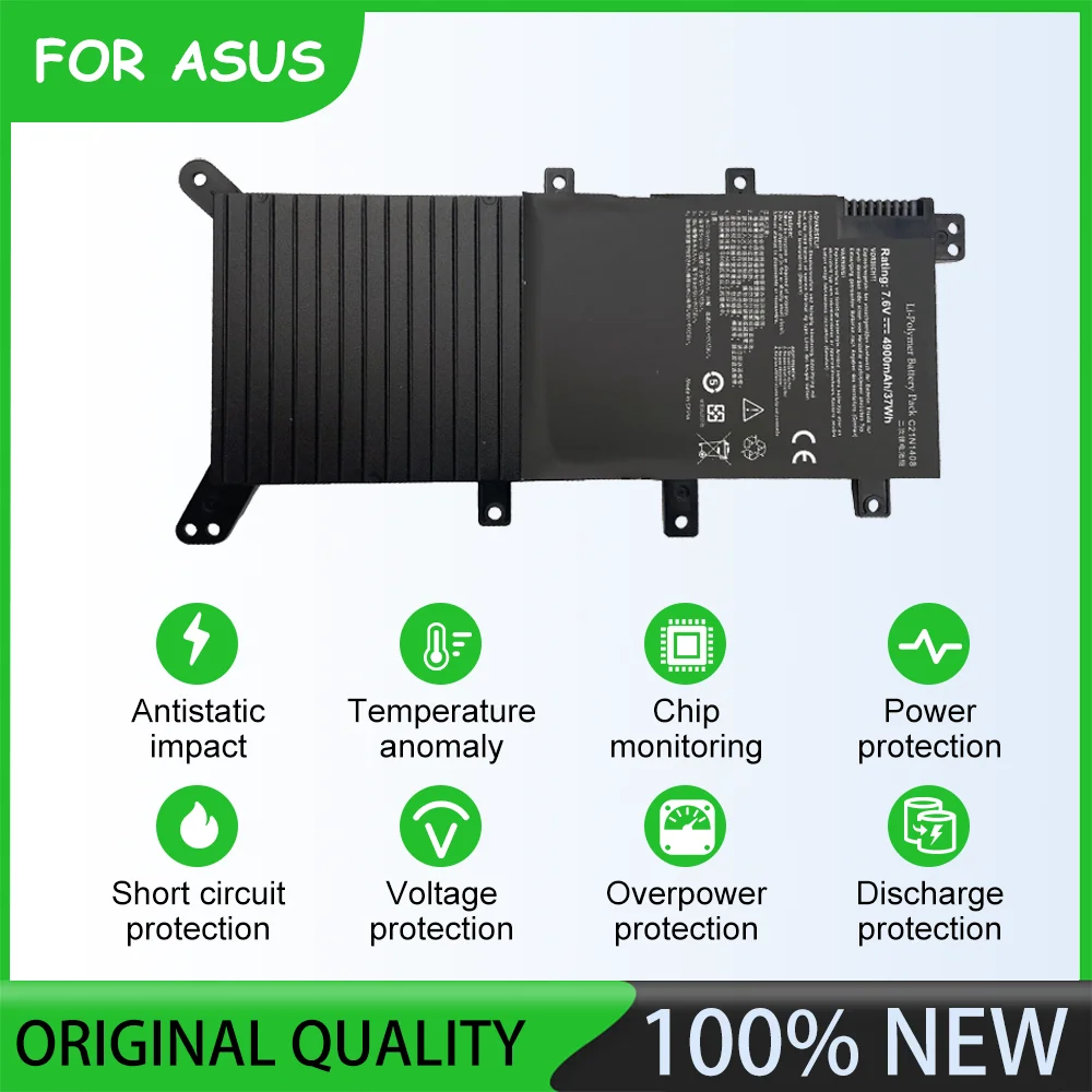 7.6V 37Wh C21N1408 Battery code: C21N1408 Laptop Battery For ASUS  VivoBook V555L  VM590 MX555 V555U