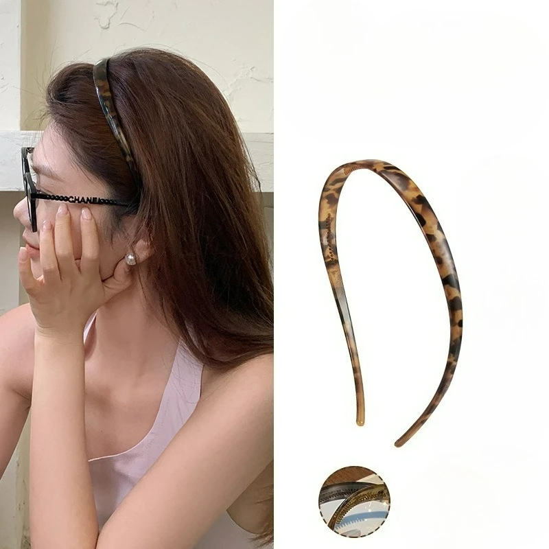 Leopard print retro Internet celebrity versatile glasses headband hair accessories fine hair women's new non-slip hairpin U-shaped headband women's hair accessories, suitable for daily casual wear, parties, summer women's beach accessories, vacation, yoga