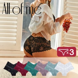 3pcs Women's Sexy Lace Bras for Women With Floral Edges seduction seamless briefs Exquisite Underwear  Comfort Underpants