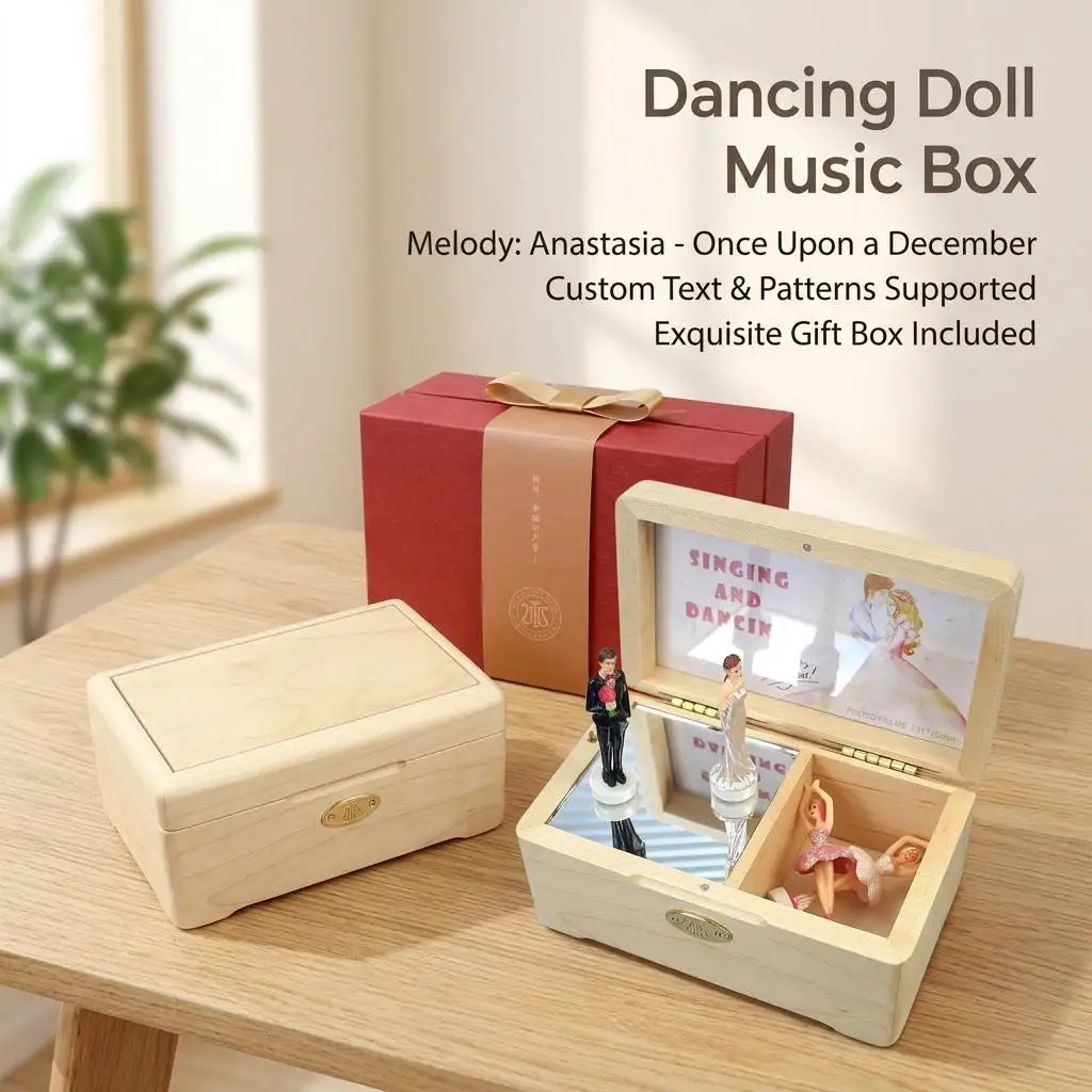 Wooden Customizable  Once upon a december anastasia music box Gifts for friends, family, birthdays, Christmas,and New Year.