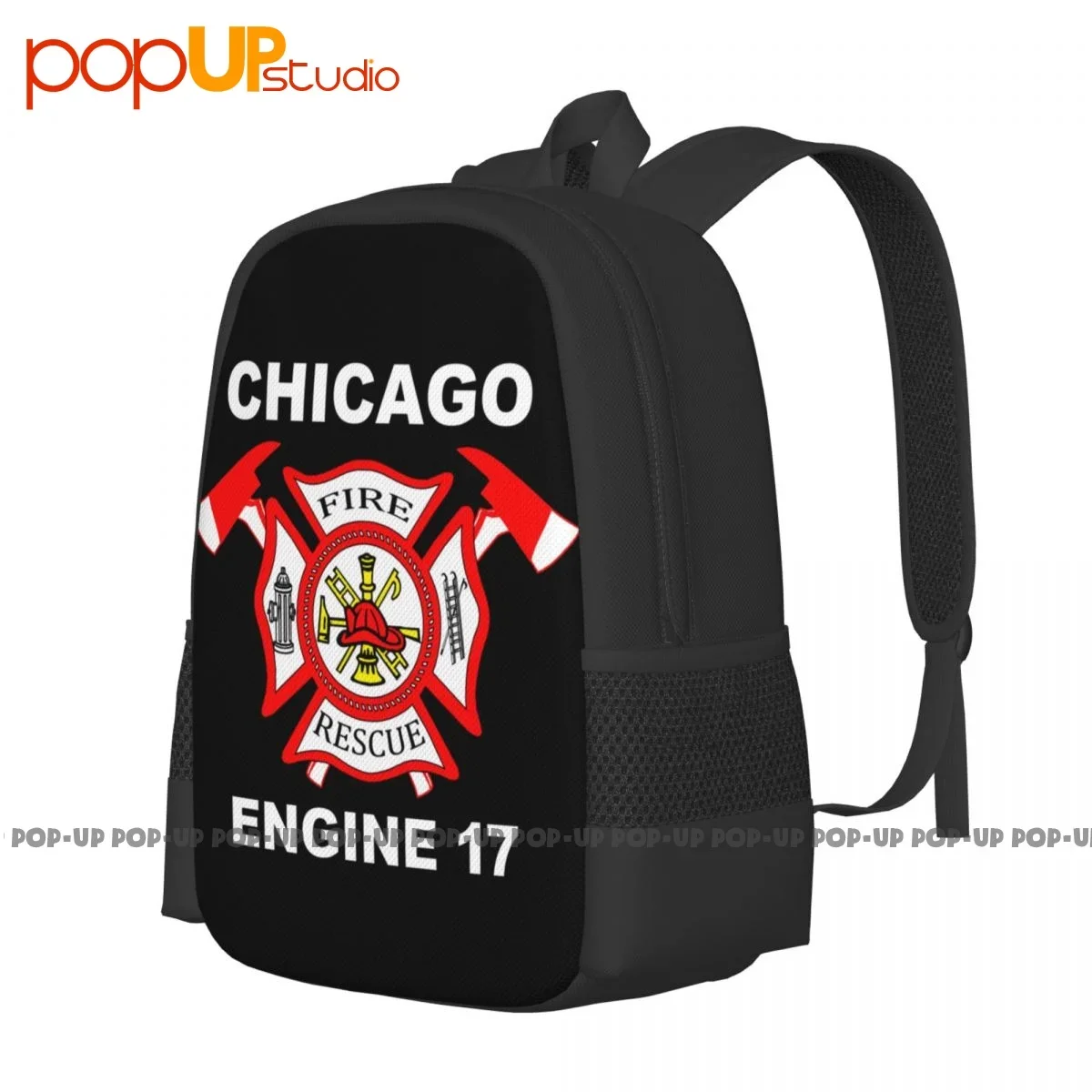 Chicago Firefighter Fire Department P-335 Backpack Large Capacity Print Schoolbag Storage Bag Clothes Backpacks