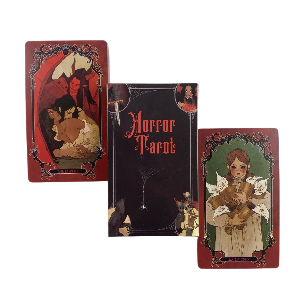Horror Tarot Deck Card Game Full English Fortune Divination Tarot Cards For Beginner ,Suitable For Family Gathering Board Game