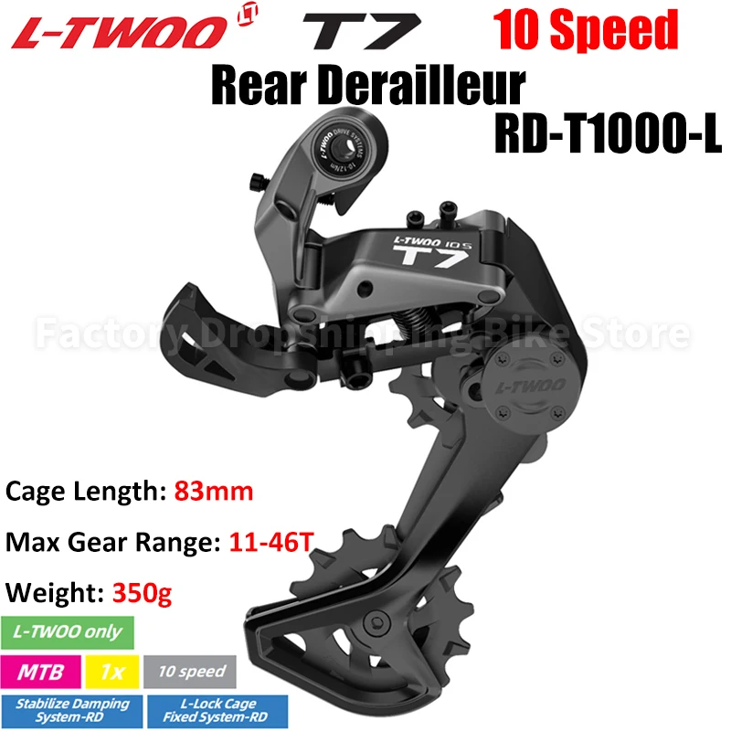 LTWOO T7 1x10 Speed Mountain Bike Derailleur Kits Two Way Release Trigger Shifter 10V Stabilize Damping System RD Bicycle Parts