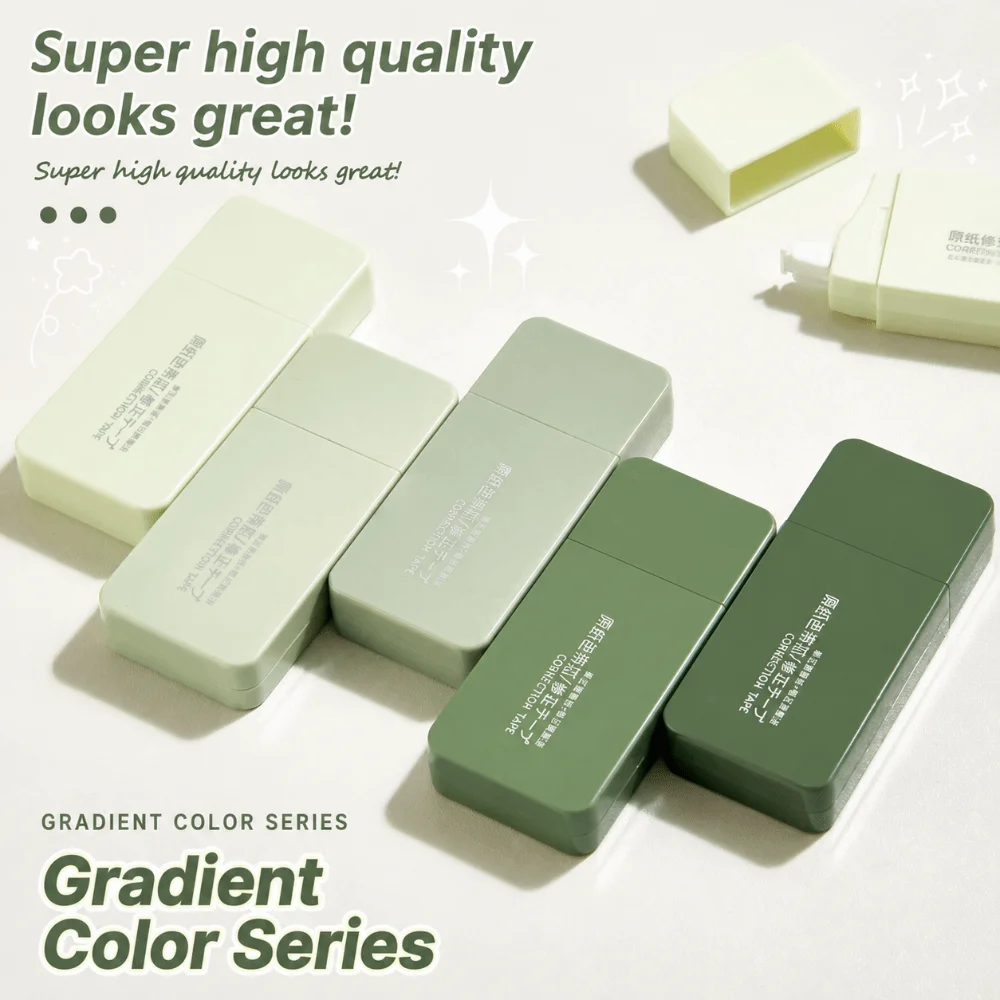 Original Paper Color Correction Tape Non-Tear Smooth Invisible Correction Tape Set Gradient Color White Out Tape