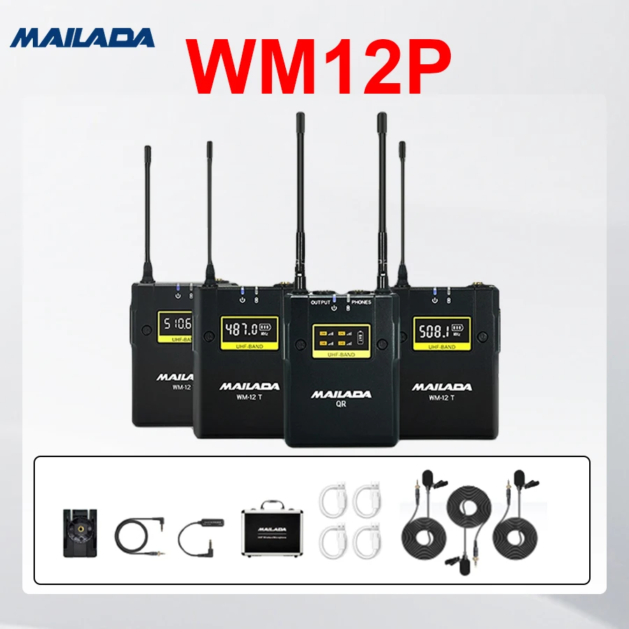 MAILADA wm-12 T ワイヤレス マイク　UHF 伝送マイク Mailada WM12 professional wireless lavalier microphone UHF 50m