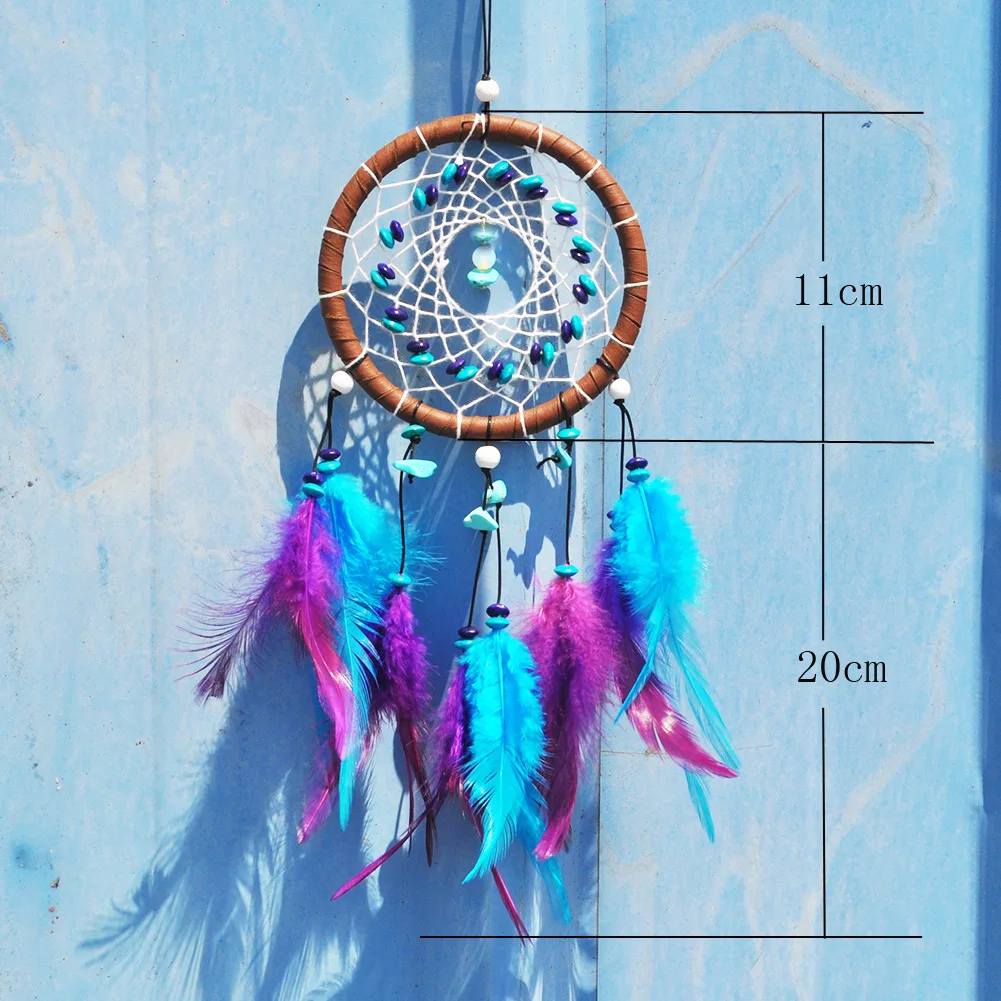 

Turquoise Dream Catcher Room Decoration Handmade Pendant Handicraft Bridal Feather India Dreamcatcher Graduation Birthday Gifts