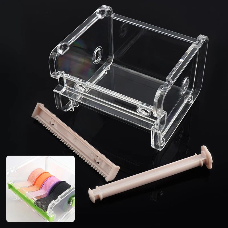 Acrylic Desktop Lash Tape Dispenser Holder Portable Tape Cutting Box Eyelash Extension Supplies For Beauty Salon Studio Tools