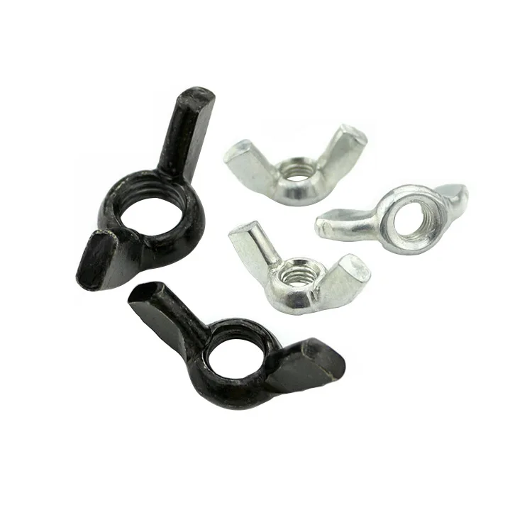 30pcs DIN315 M8 M10 M12 GB62 Black White Carbon Steel Thumbnut Ingot Butterfly Ear Wing Nut