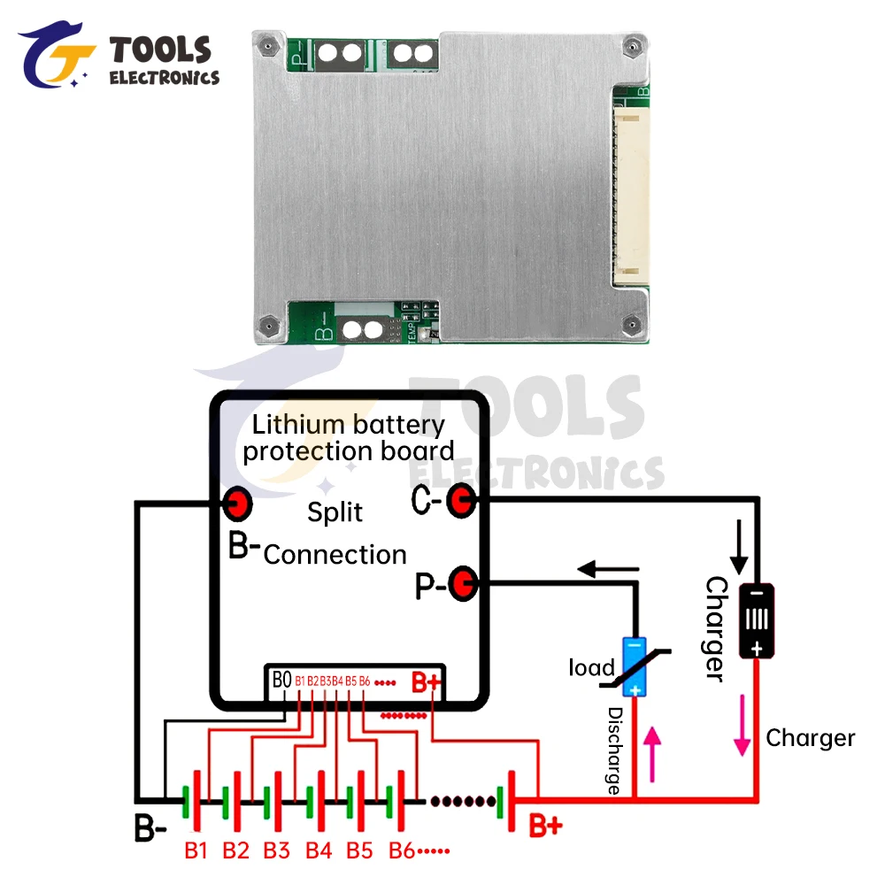 

BMS 13S 48V 50A/60A for 18650 Li-ion Batteries with Equalizer Balance Board Split Protection for Electric Vehicles
