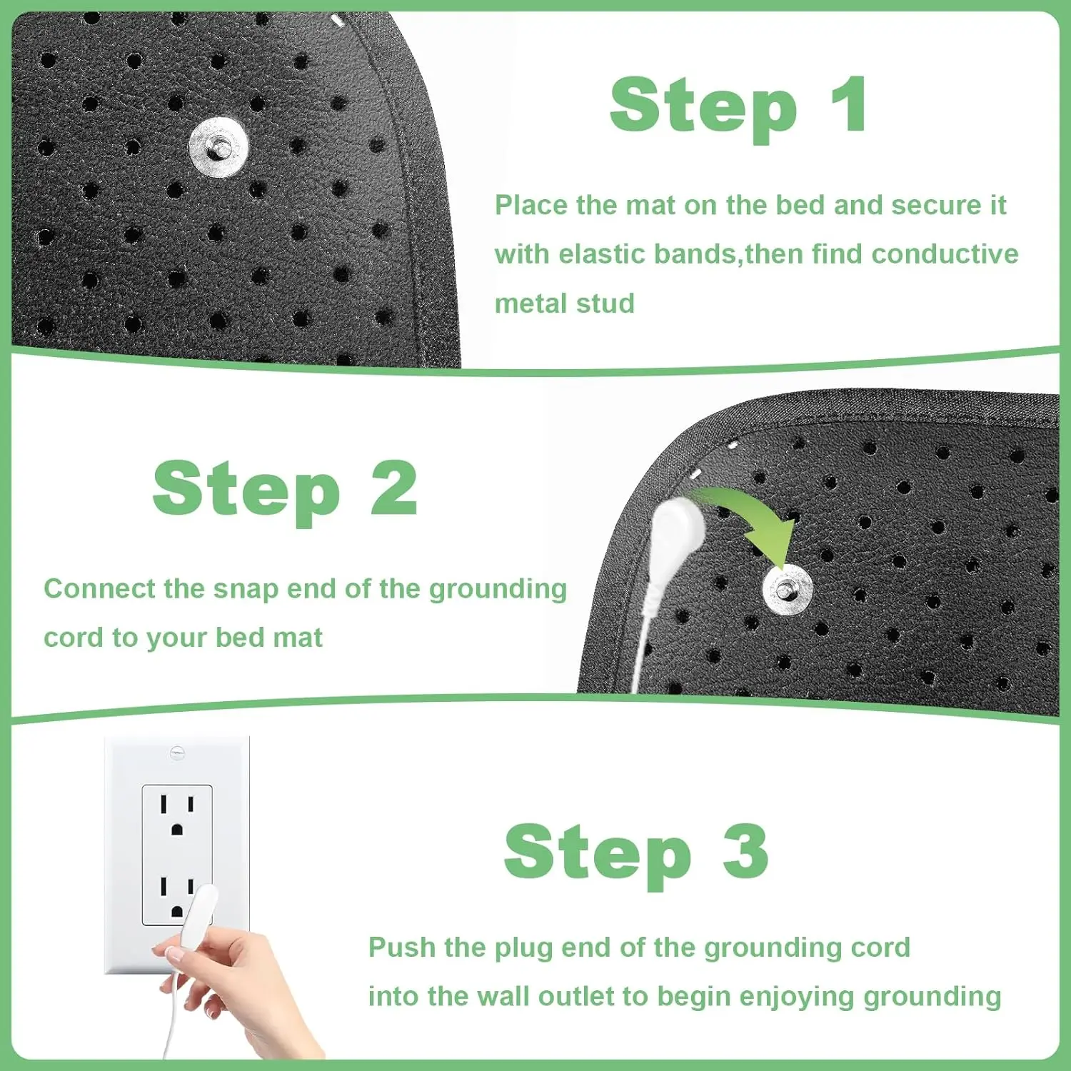 حصيرة التأريض للسرير تحسين النوم استرخاء العضلات وسادة التأريض للأقدام الحصير للمكتب وسادة التأريض الأرضي مع الحبل