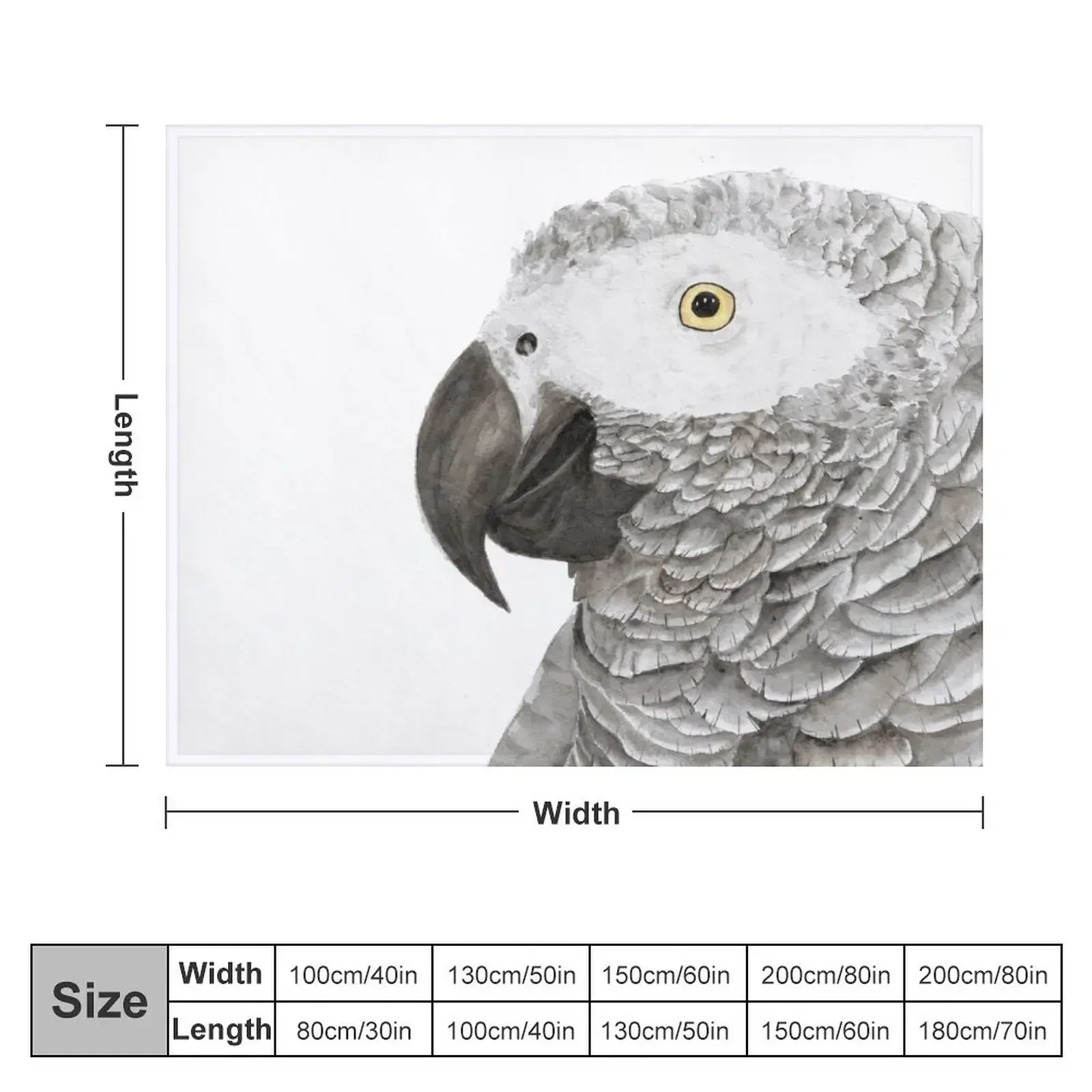 Grey parrot congo african timneh old word bird watercolor Throw Blanket Luxury Brand Soft Big Blankets