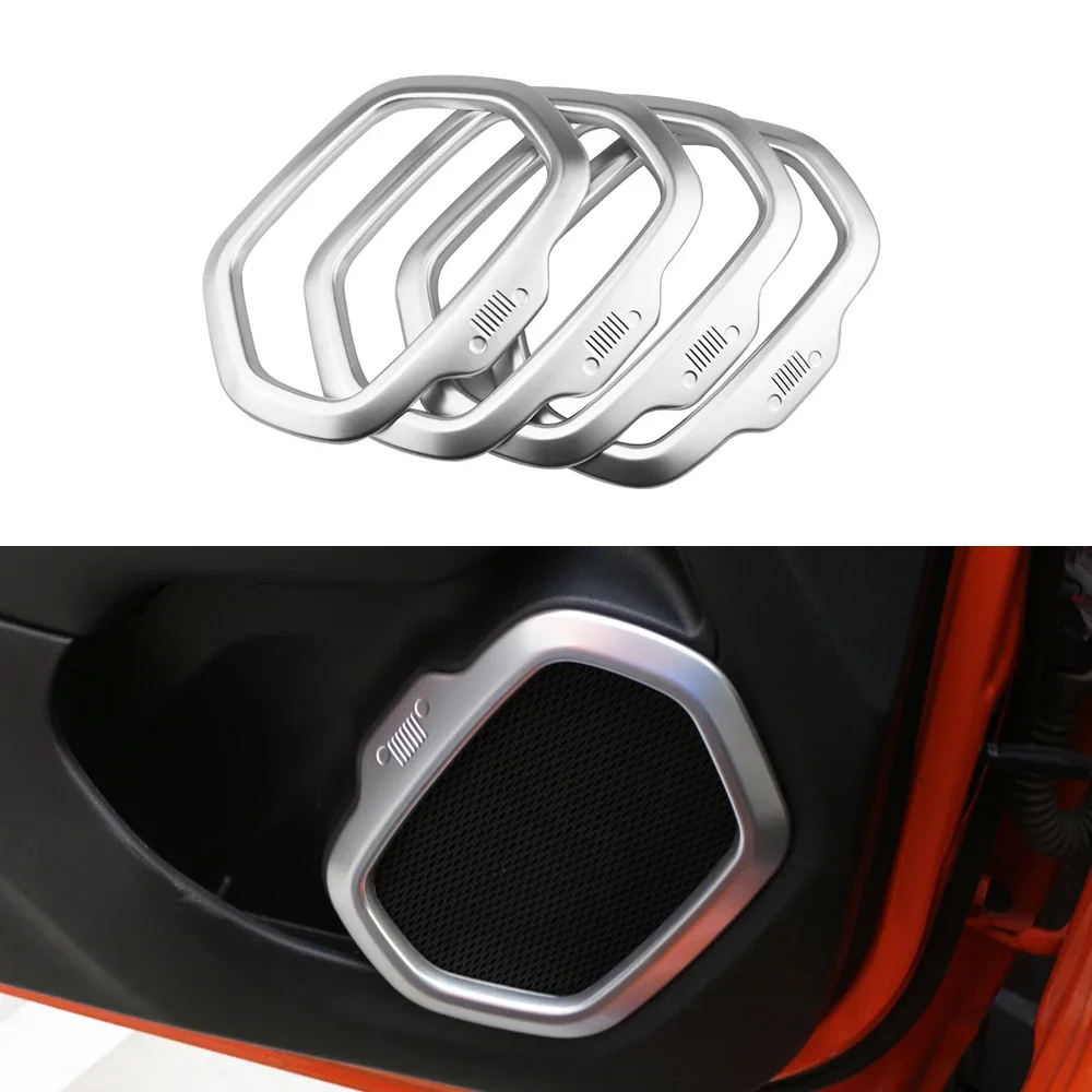 Auto Door Sound Speaker Circle Molding For Jeep Renegade BU 2015-2025 4pcs ABS Interior Components Accessories