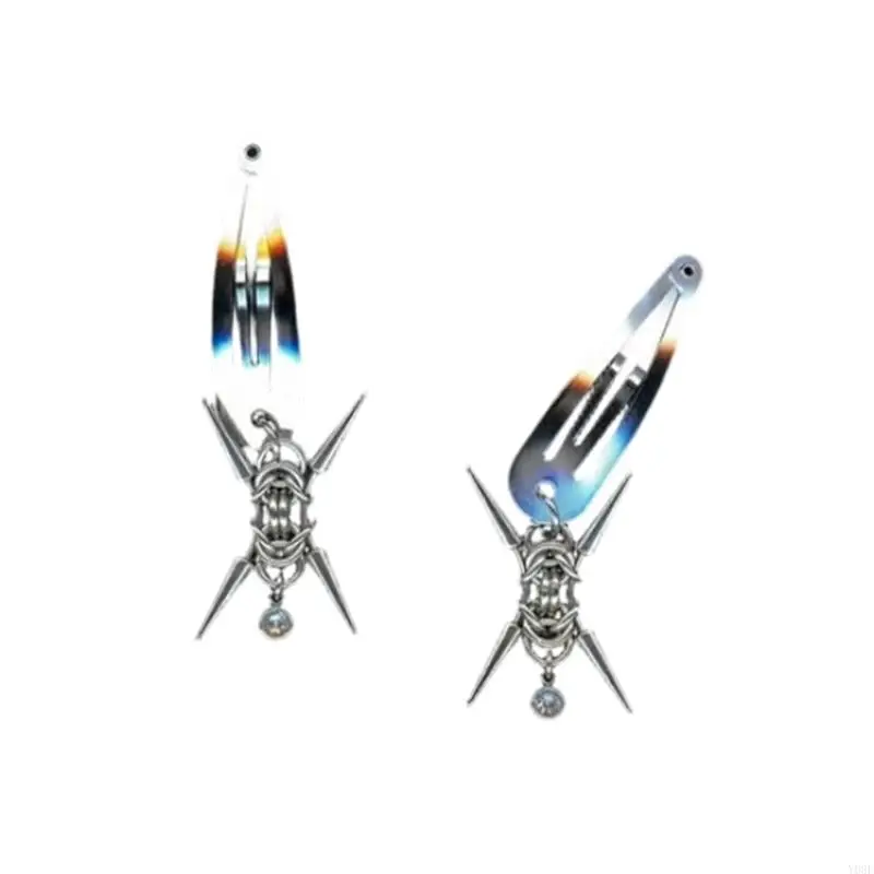 

Punk Styles Stainless Steel Thorn Hair Clip With Rivet Studs For Women Teens Girl Street Wear Dancing Hair Accessory Y08E