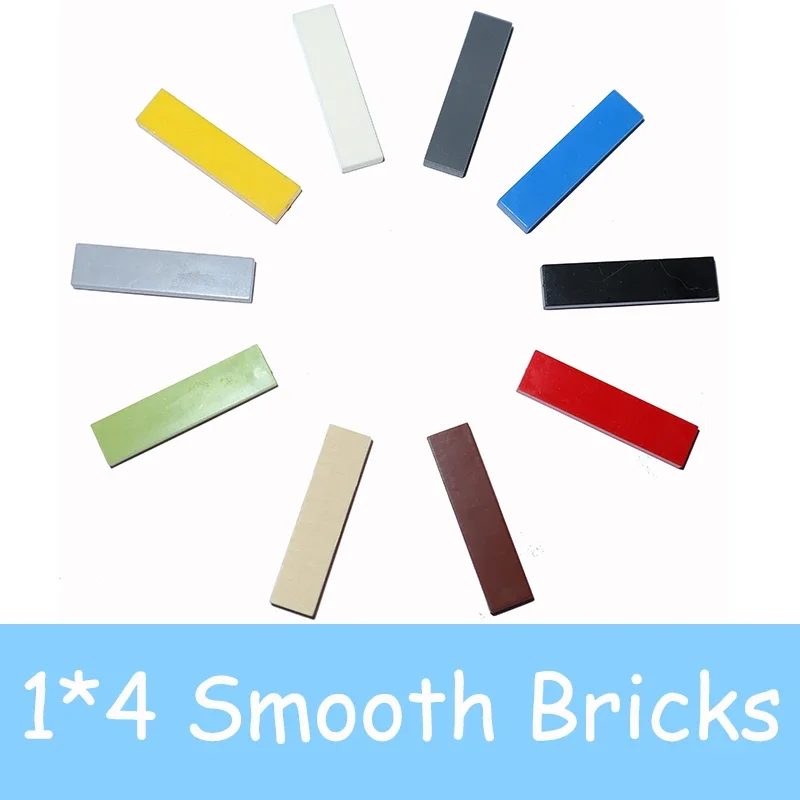 

50PCS Size 1x4 Bricks Flat Tile Smooth 1*4 Building Blocks MOC Assemble Particles 2431 DIY Educational Creative Toy