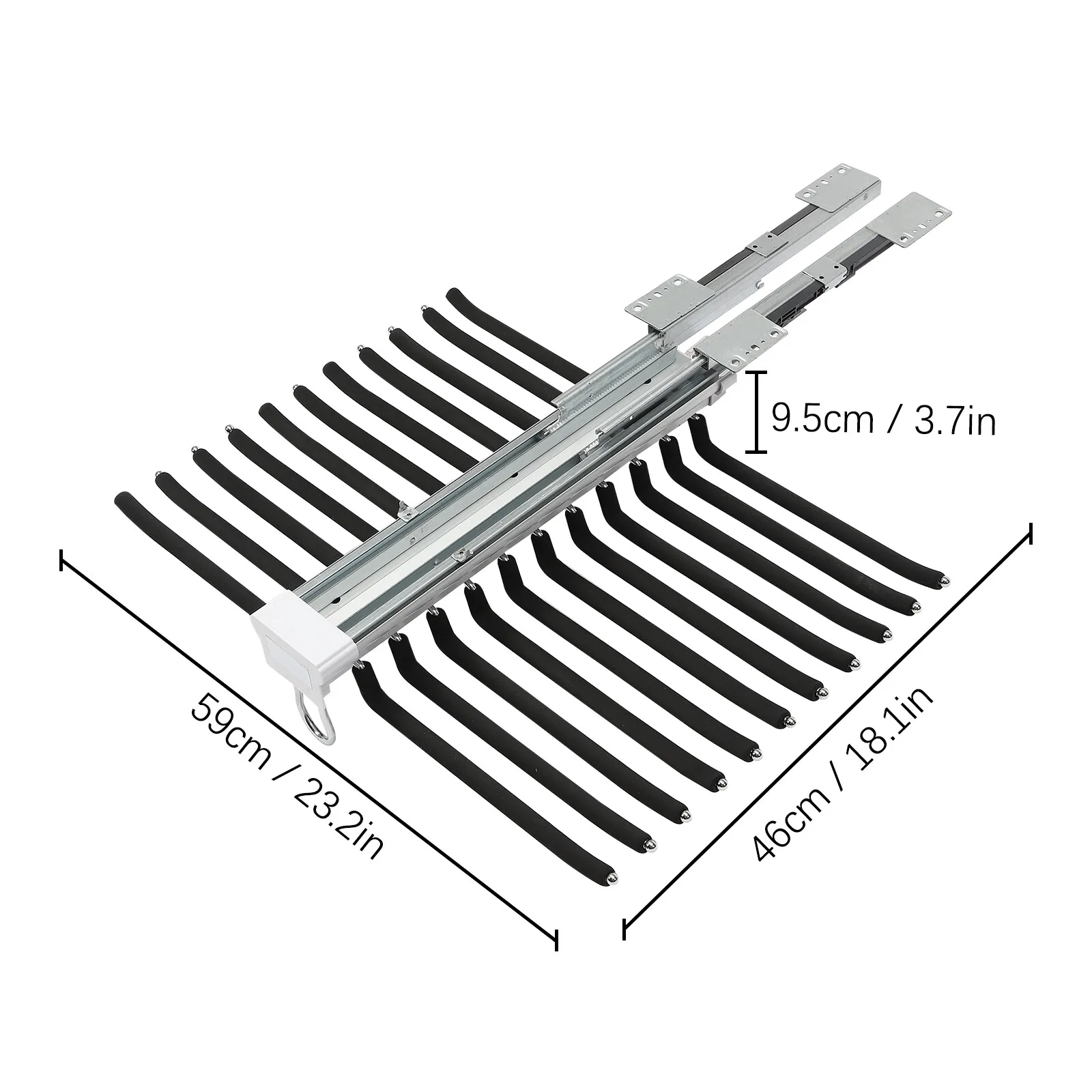 شماعة بنطال منزلق مكونة من 22 قضيبًا، ورف بنطلون يحمل بوزن 33 رطلًا مع رغوة متدفقة، ومنظم خزانة هادئ قابل للسحب #6