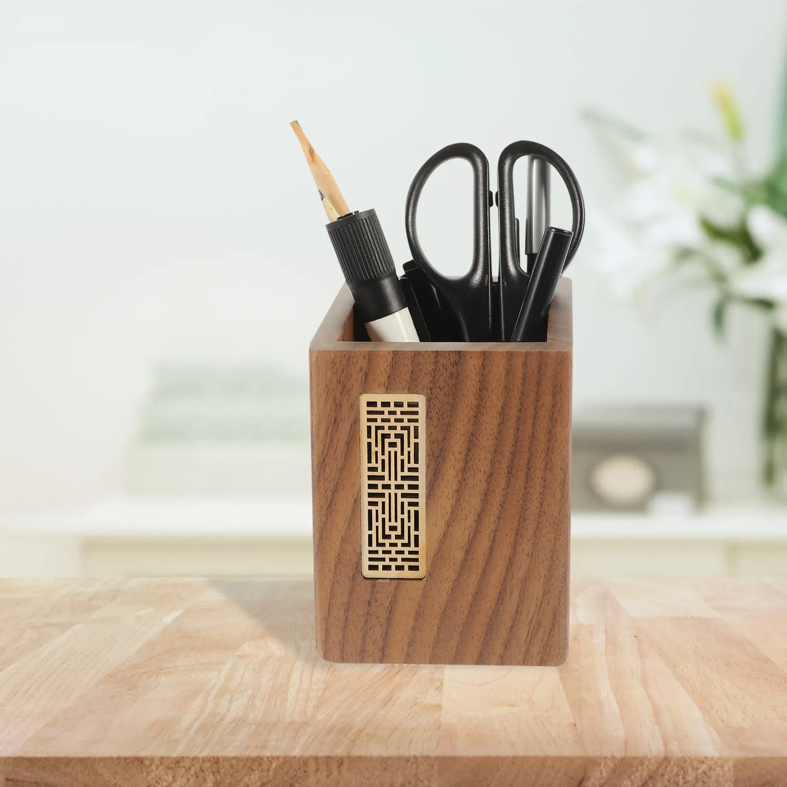 wooden-pen-holder-solid-wood-desk-organizer-large-capacity-decorative-pen-container-japanese-style-office-desktop-storage-box