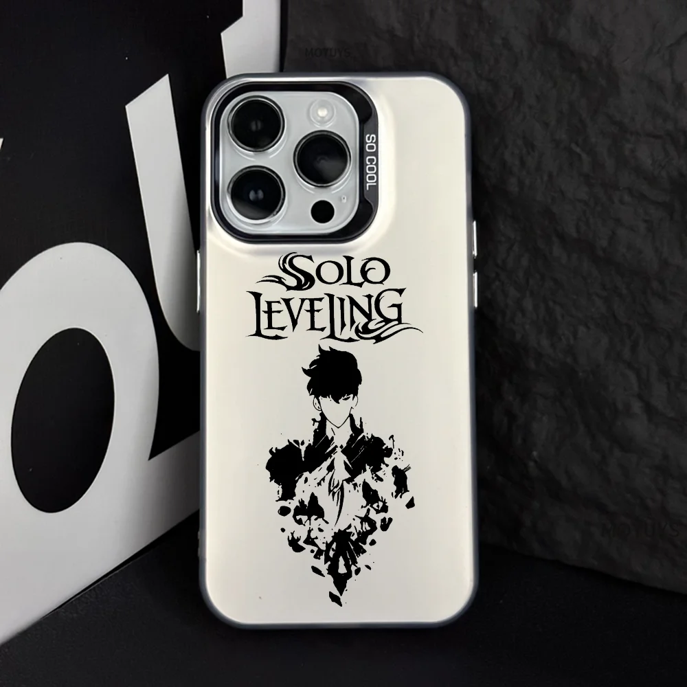 

Solo Leveling Cool Anime Movie Phone Case IMD Color Silver Shell For IPhone 16 15 14 13 12 Pro Max Plus