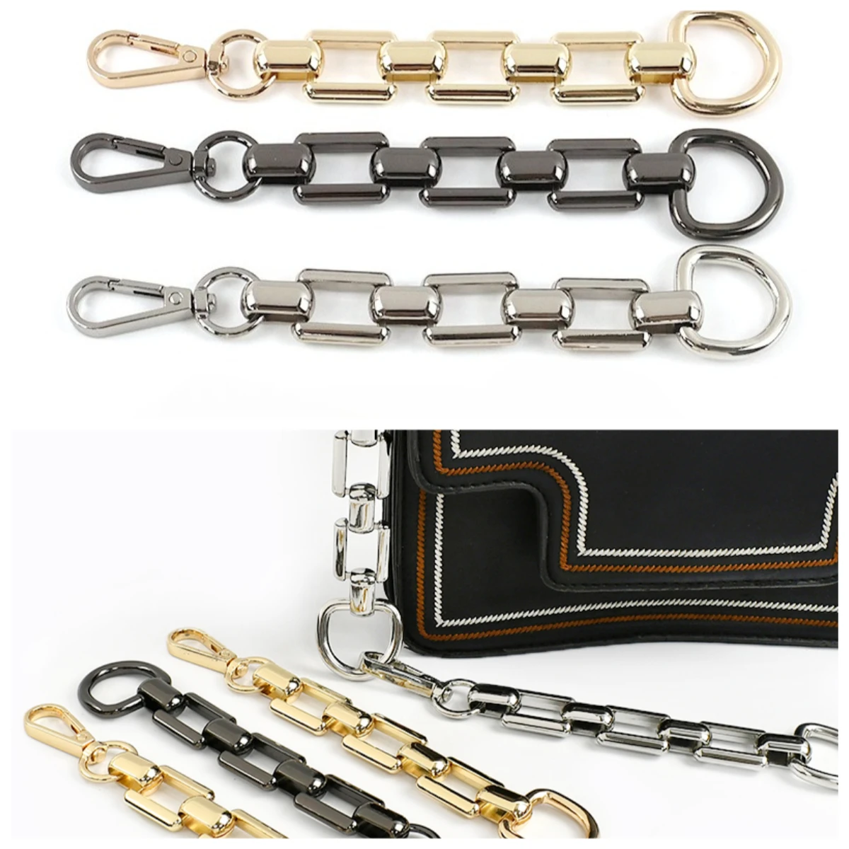 

2/5Pcs Meetee 18cm Metal Extension Shoulder Strap Chain Adjustable Bag Lobster Clasp Handbag Replace Buckle DIY Hardware Kits